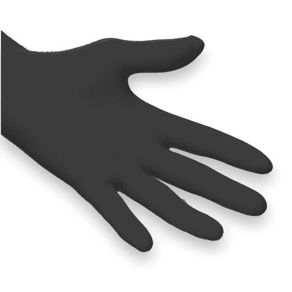 Ansell Microflex Onyx Exam Gloves with Textured Fingertips, Nitrile, PowderFree, Medium, Black