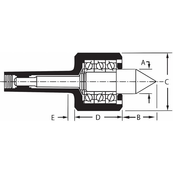 Riten Spring Loaded Live Center, 6MT, Standard 17106 Zoro