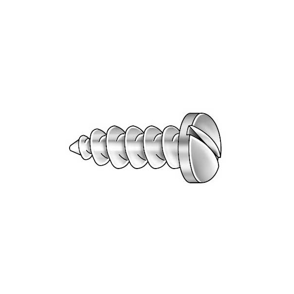 Zoro Select Sheet Metal Screw, #10 x 3/8 in, Zinc Plated Steel Pan Head Slotted Drive, 100 PK 697376-PG