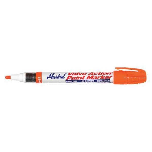 Markal Permanent Valve Action Paint Marker, Medium Tip, Orange Color Family, Paint 96824