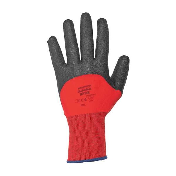 Honeywell North PVC Coated Gloves, 3/4 Dip Coverage, Red, S, PR NF11X/7S