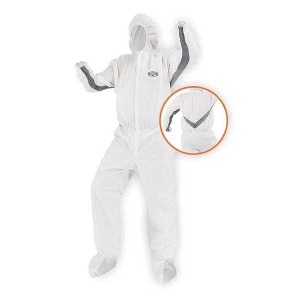MEDIUM WHITE KLEENGUARDGP COVERALL-ZIPPER FRONT