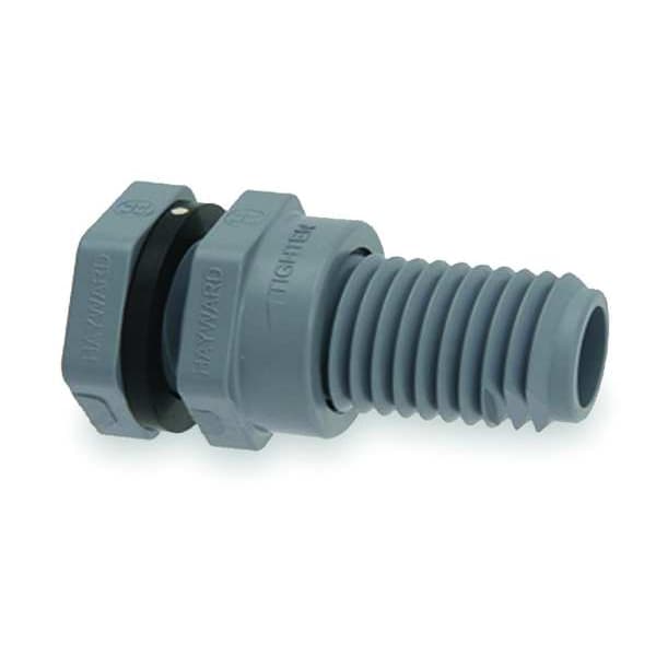 Hayward Bulkhead Tank Fitting, 1-1/4", PVC/FPM, FPT x FPT BFA1012TFS