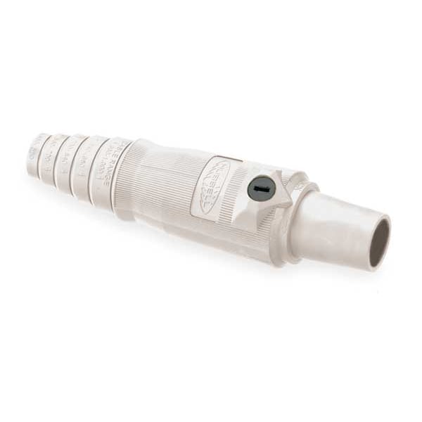 Hubbell Connector, Double Set Screw, Wht, Female HBL400FW
