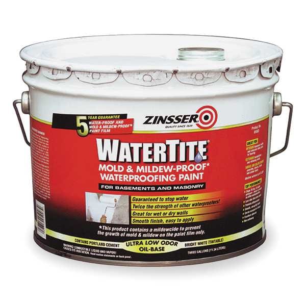 Zinsser Interior/Exterior Paint, Eggshell, Oil Base, Bright White, 3