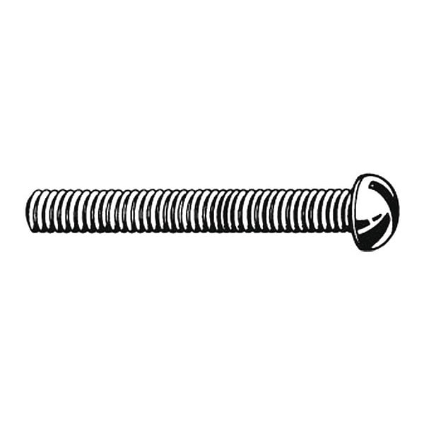 Zoro Select #6-32 x 2 in Slotted Round Machine Screw, Zinc