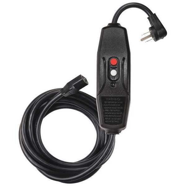 Zoro Select Line Cord GFCI, 9 ft., Blk, 15A, 5-15P, 120V (Formerly