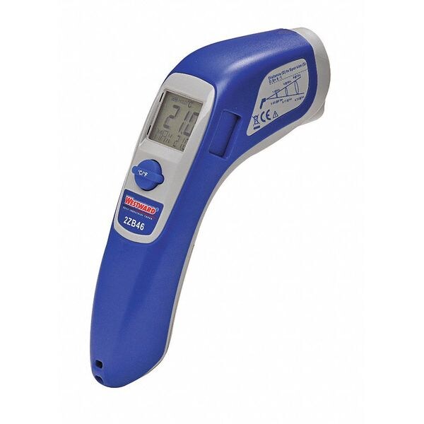 Westward Infrared Thermometer, Backlit LCD, -58 Degrees  to 932 Degrees F, Single Dot Laser Sighting 2ZB46