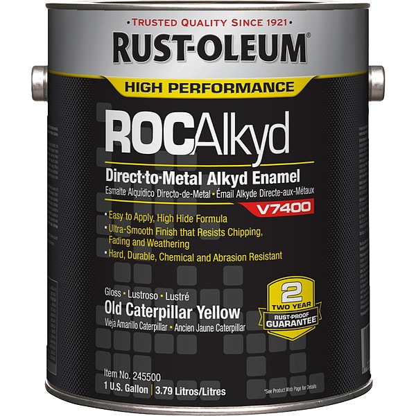 RustOleum Interior/Exterior Paint, High Gloss, Oil Base, Yellow (Old