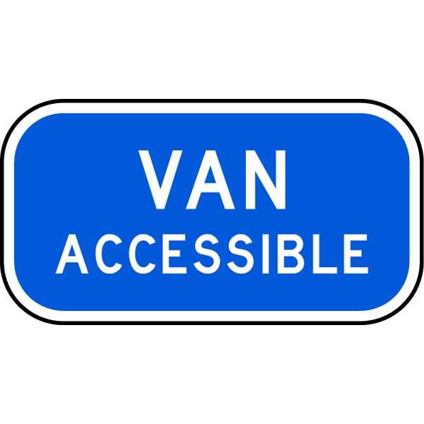 Zing Handicap Parking Sign, 12" W, 6" H, English, Aluminum 2347