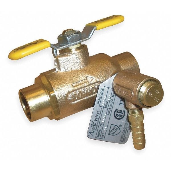 Apollo Valves 3/4" Sweat x PEX Bronze Thermal Expansion Ball Valve