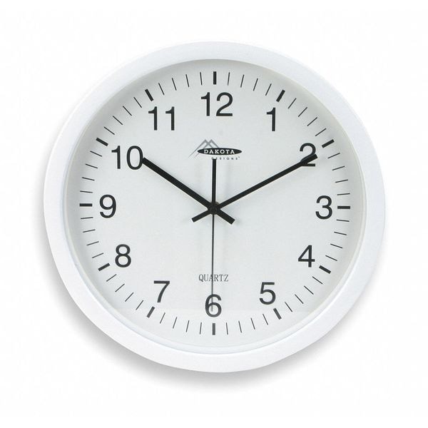 Zoro Select 13-3/4" Analog Quartz Wall Clock, White 2CHZ3
