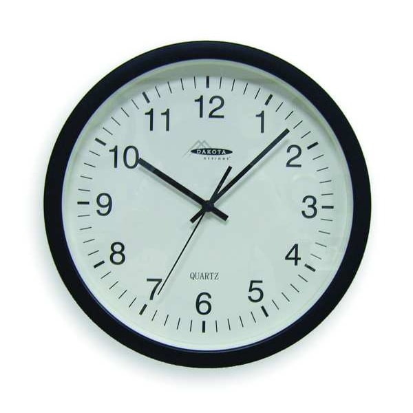 Zoro Select 133/4" Analog Quartz Wall Clock, Black 2CHZ4 Zoro