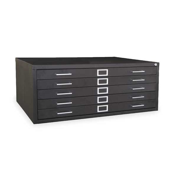 Zoro Select Flat File, 5 Drawer, Black 2CLA5 Zoro