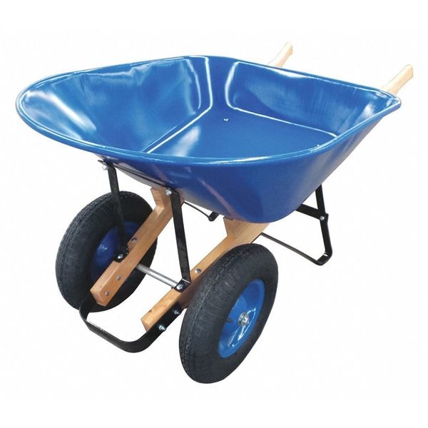 Westward Wheelbarrow, Steel, 8 cu. ft., 2 Pneumatic 20KP46