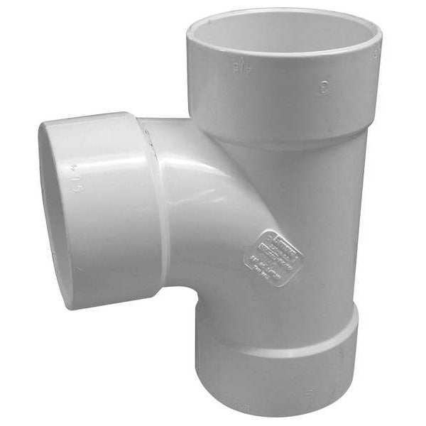 Zoro Select PVC Sanitary Tee, Hub, 3 in Pipe Size 41130