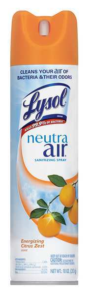 Lysol Air Sanitizer, Citrus Zest, 10 oz., PK12 REC 76940