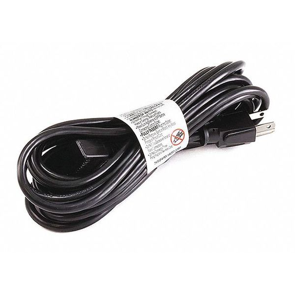 Zoro Select PC Power Cord, 5-15P, IEC C13, 15 ft., Blk, 10A 7678
