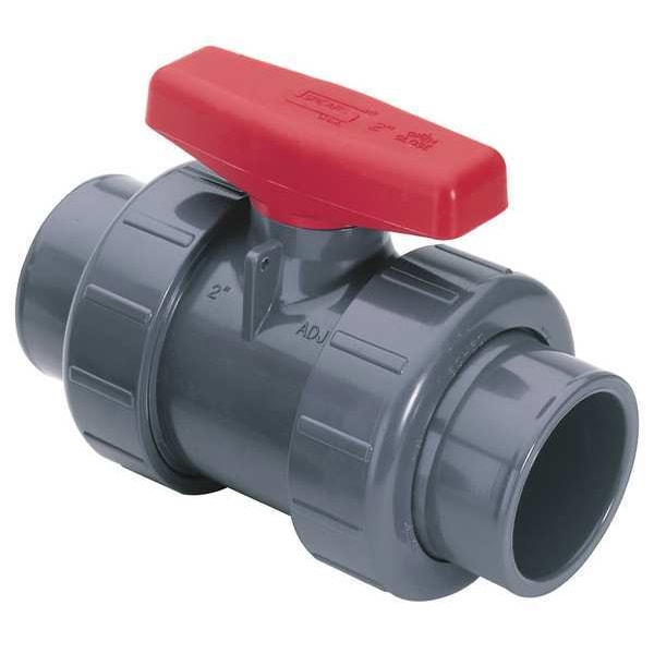 Spears 11/2" Socket x FNPT PVC Ball Valve Inline 3629015 Zoro