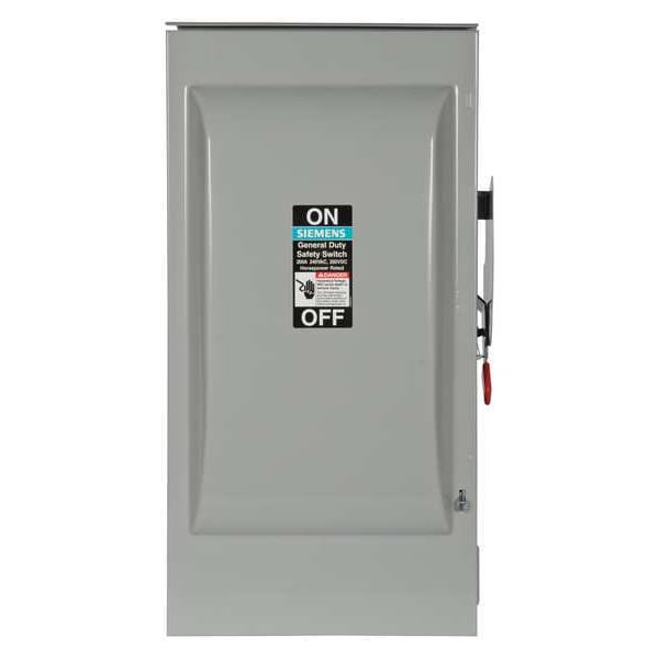 Siemens Fusible Safety Switch, General Duty, 240V AC, 2PST, 200 A, NEMA