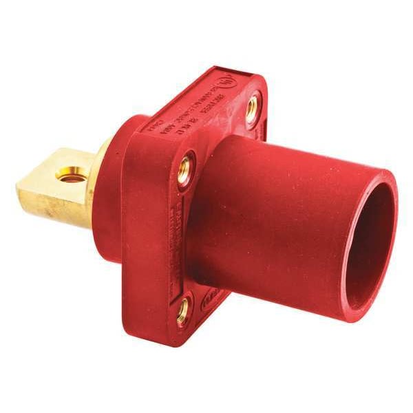 Hubbell Receptacle, Double Set, Red, Male HBLMRBR
