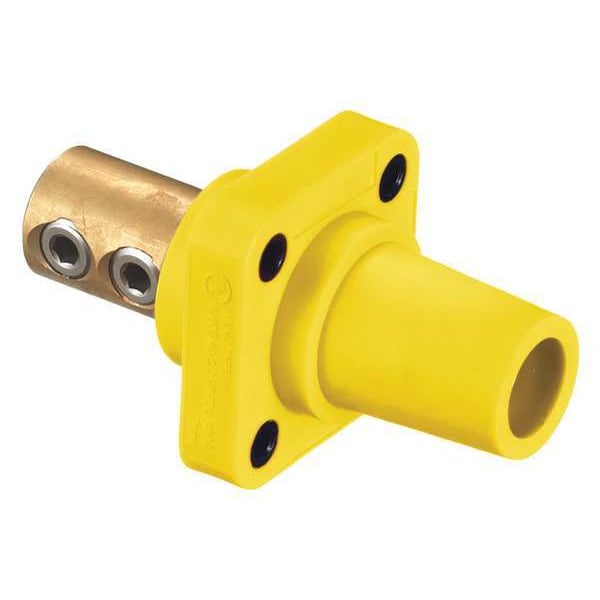 Hubbell Receptacle, 4 to 4/0, Female, Ylw, Taper HBLFRY