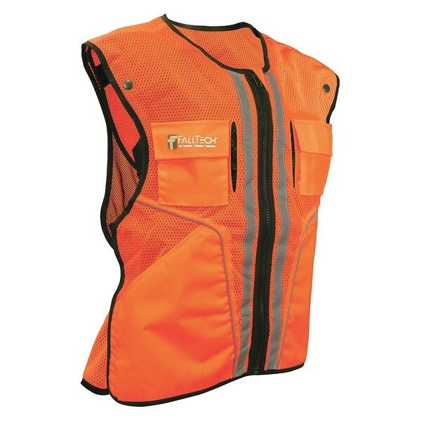 Falltech Construction Safety Vest, Orange, S/M 5056SM | Zoro