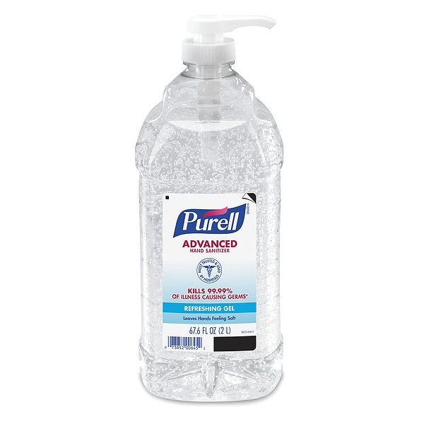 Purell Hand Sanitizer, Gel, 2 Liter Bottle, PK4 9625-04