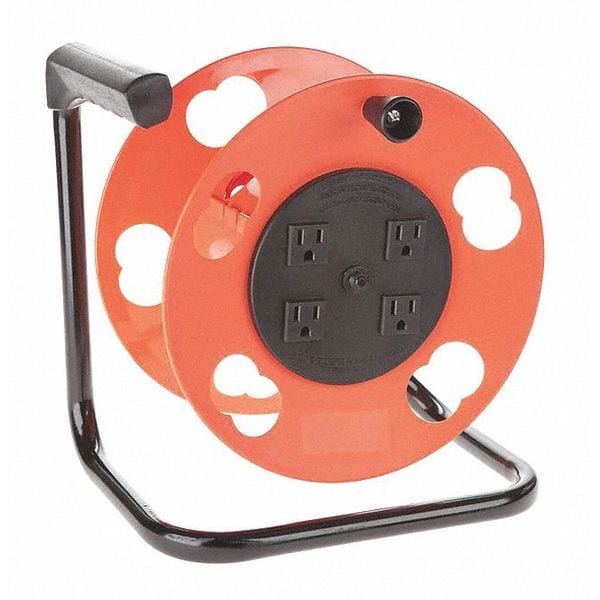 Bayco 100 ft. Cord Storage Reel, w/4 Outlets 15A C, B 15 Amps 4 Outlets