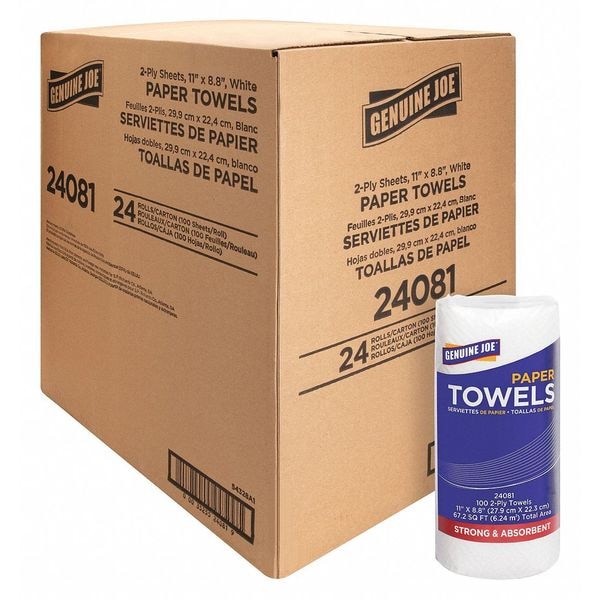 Genuine Joe Genuine Joe Perforated Roll Paper Towels, 2 Ply, 200 Sheets