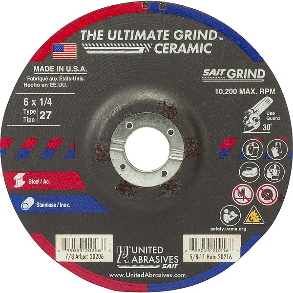 United Abrasives/Sait Abrasive Grinding Wheel 20206 Zoro