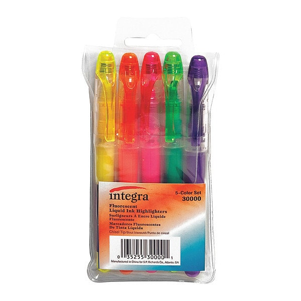 Integra Liquid Highlighters, Fine Point Type, PK5 ITA30000 Zoro