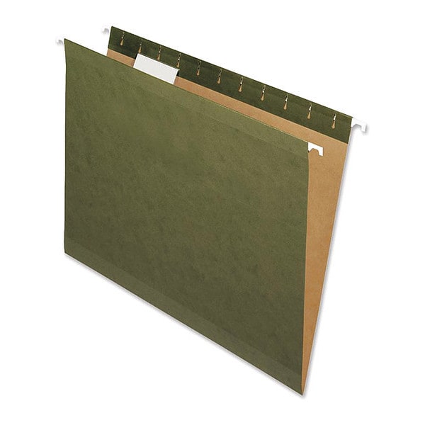 Nature Saver Recycled Green Hanging File Folders, PK25 NAT08650 Zoro