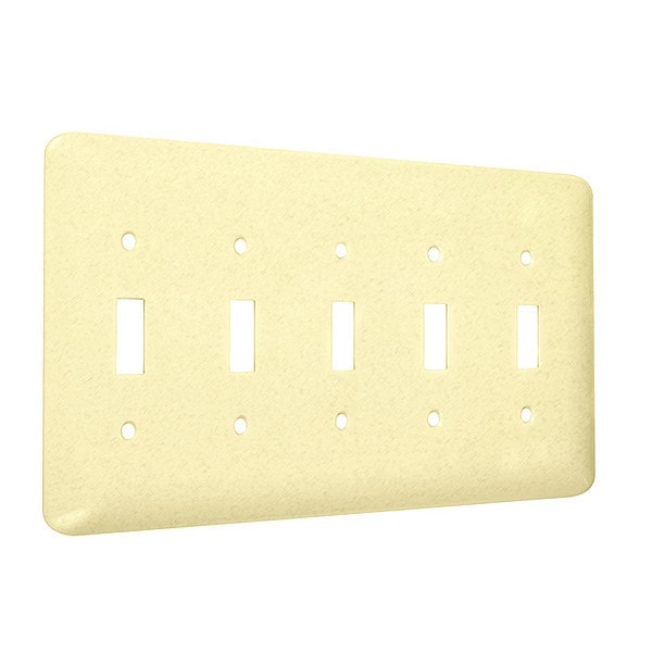Taymac 5Toggle Maxi Wall Plates, Number of Gangs 5 Metal, Textured Finish, Ivory WRTI5T Zoro