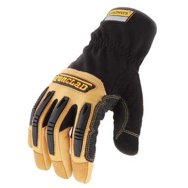 Ironclad Performance Wear Mechanics Gloves, 2XL, Tan, Leather/Ribbed Nylon/Spandex RWG2-06-XXL