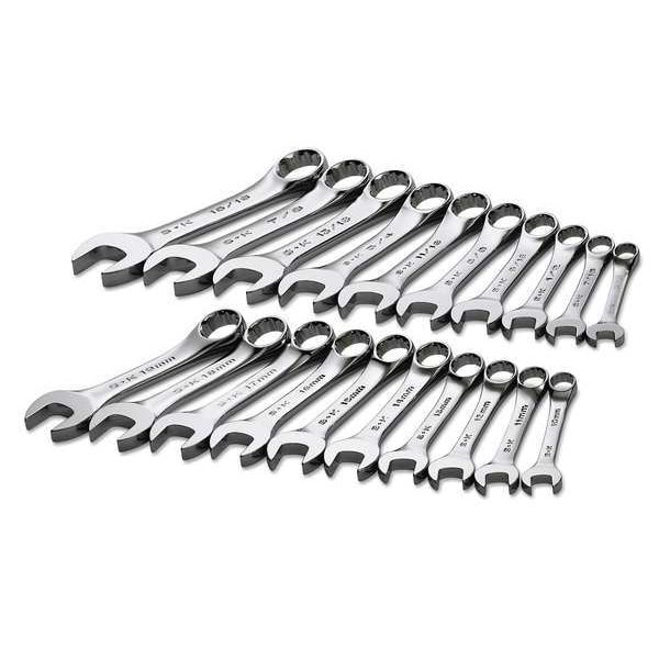 Sk Professional Tools Combo Wrench Set, 3/8-15/16, 10-19mm, 20 Pc