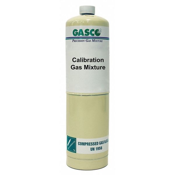 Gasco Calibration Gas, Methane, Nitrogen, 17 L, CGA 600 Connection, +/-5% Accuracy, 240 psi Max. Pressure 17L-135N-9 - main