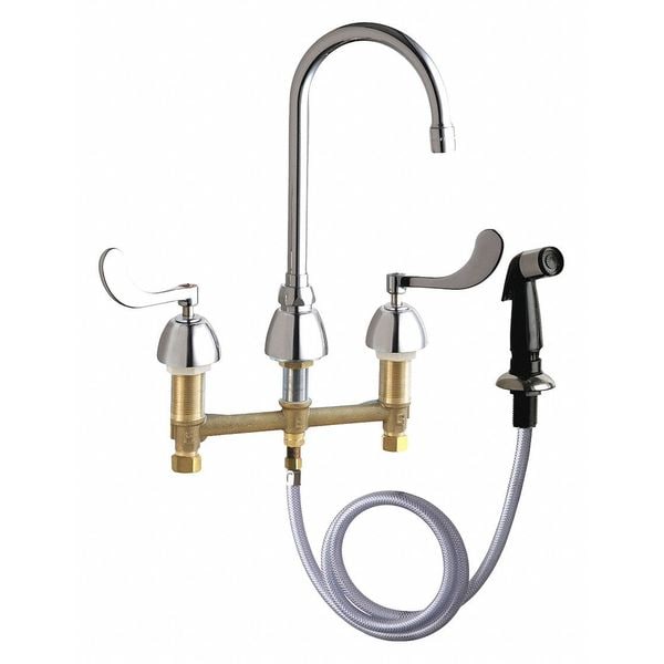 Chicago Faucet Manual, 8" Mount, Commercial Kitchen Sink Faucet 200GN8AE3317XKAB Zoro