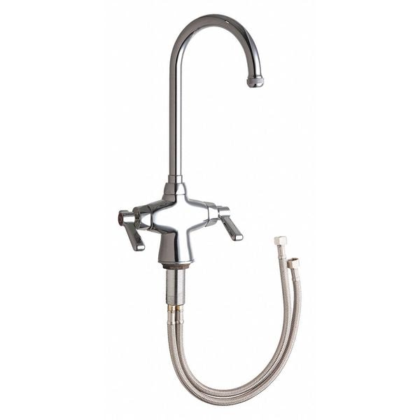 Chicago Faucet Manual Single Hole Mount, 1 Hole Service Sink Faucet, Chrome plated 50E1ABCP Zoro