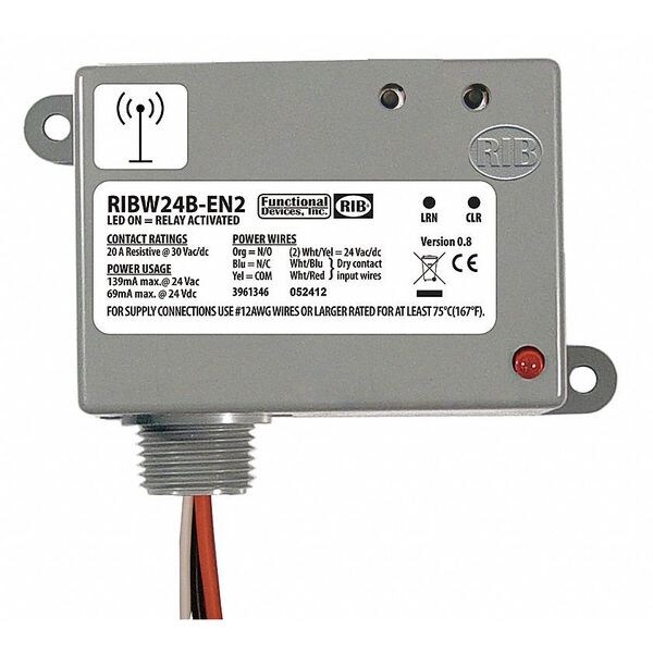 Functional DevicesRib Wireless Relay/Transmitter, 20A, 24AC\\DC