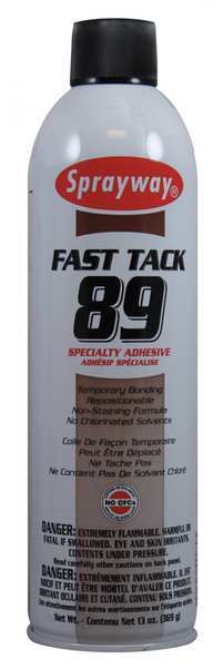 Sprayway Spray Adhesive, Fast Tack 89 Series, White, 20 oz, Aerosol Can SW089