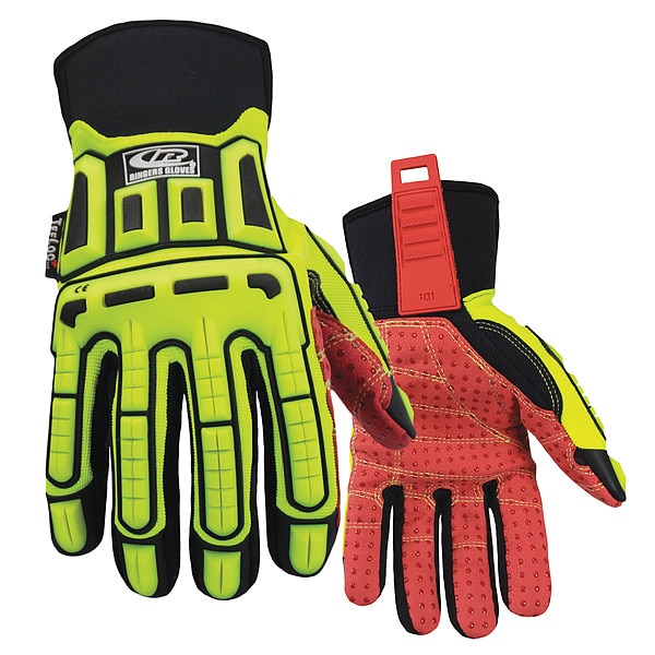 Ringers Gloves HiVis Cut Resistant Impact Gloves, A2 Cut Level