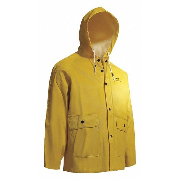 Onguard Rain Coat with Attached Hood, Yellow, XL 76034 XL | Zoro