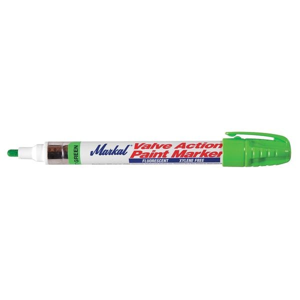 Markal Permanent Liquid Paint Marker, Medium Tip, Fluorescent Green
