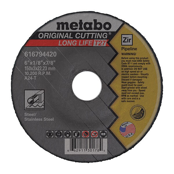 Metabo Pipeline Wheel, T27, ZA24T, 6