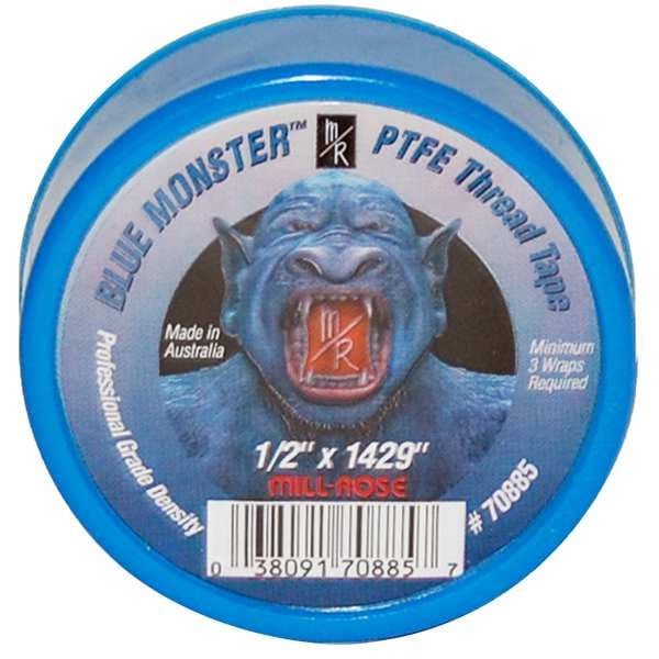 Blue Monster Thread Sealant Tape, 1/2" W, Blue 70885 Zoro