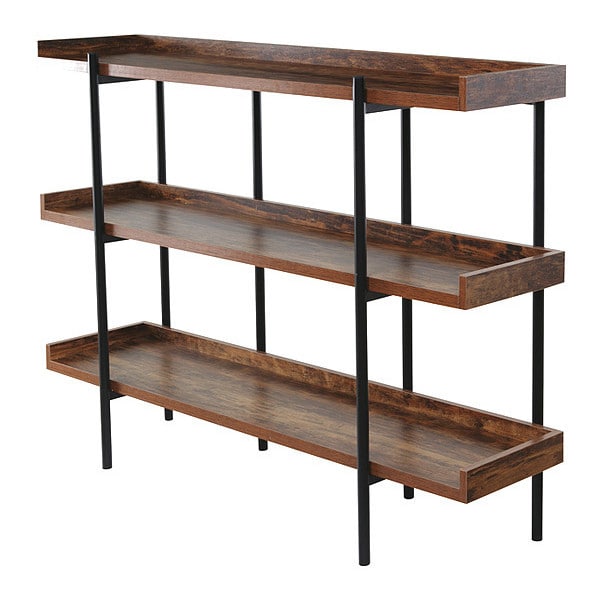 Onespace Three Shelf Display,Modern Wood/Steel (50-JN173SHLF) | Zoro