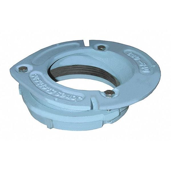 Jones Stephens Closet Flange with Bolt Slots, Cst Irn, 4" C40640 Zoro