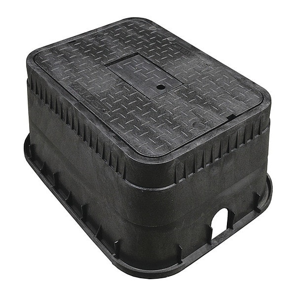 Jones Stephens Water Meter Box, Jumbo, 15" Black Rdr Lid M15002 Zoro