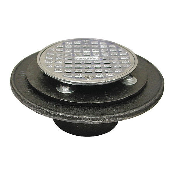 Jones Stephens 2" Pipe Dia. Chrome, Cast Iron Shower Drain D60203 Zoro